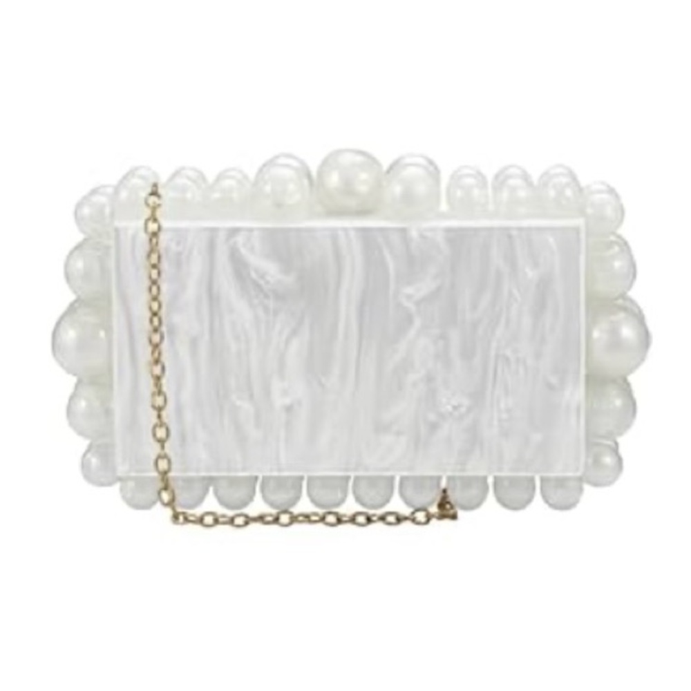 Acrylic White Pearl Clutch